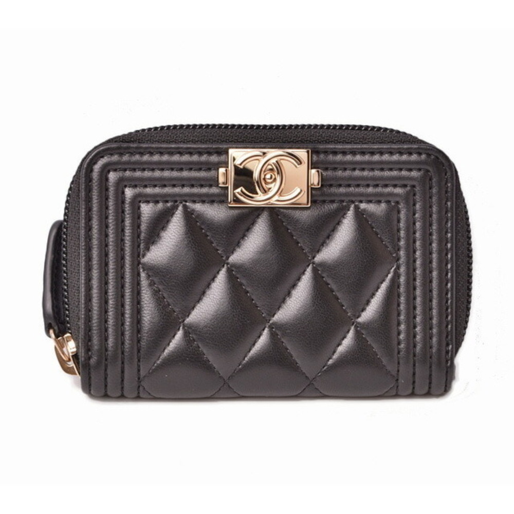 CHANEL Coin Case Boy Chanel Black